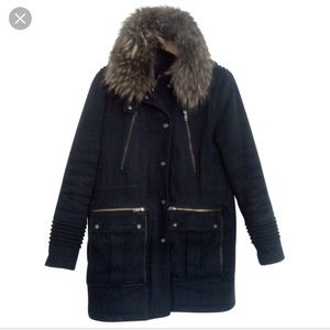 The Kooples winter jacket - real Fur - dark blue